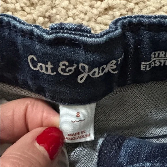 Upcycled with Granny squares Cat & Jack Dark Blue Stretch Jeans - Picture 7 of 8